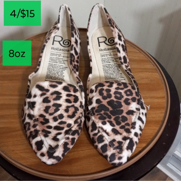 Rollasoles black,tan animal print  flats - Picture 1 of 6